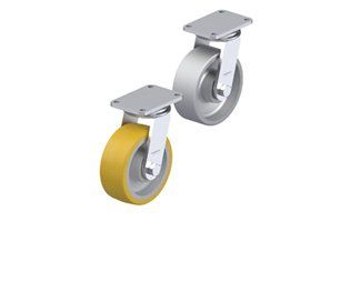 Heavy duty forged industrial casters with tapered swivel bearings
