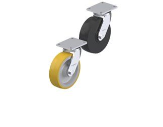 Heavy duty forged ergonomic casters with plate