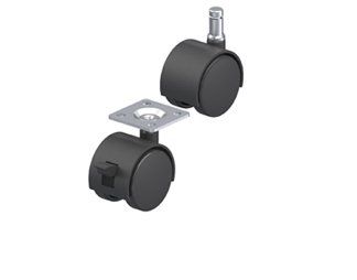 Twin wheel nylon casters