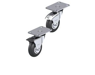 Light duty neoprene wheeled casters
