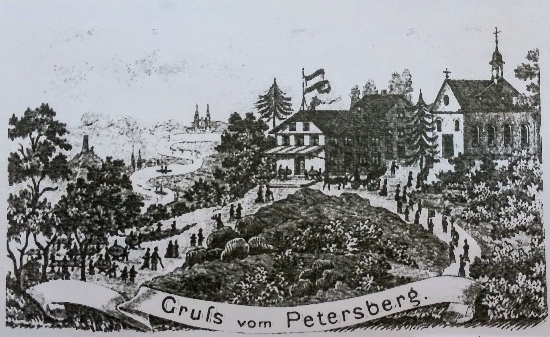 Historische Postkarte, Petersberg, Königswinter