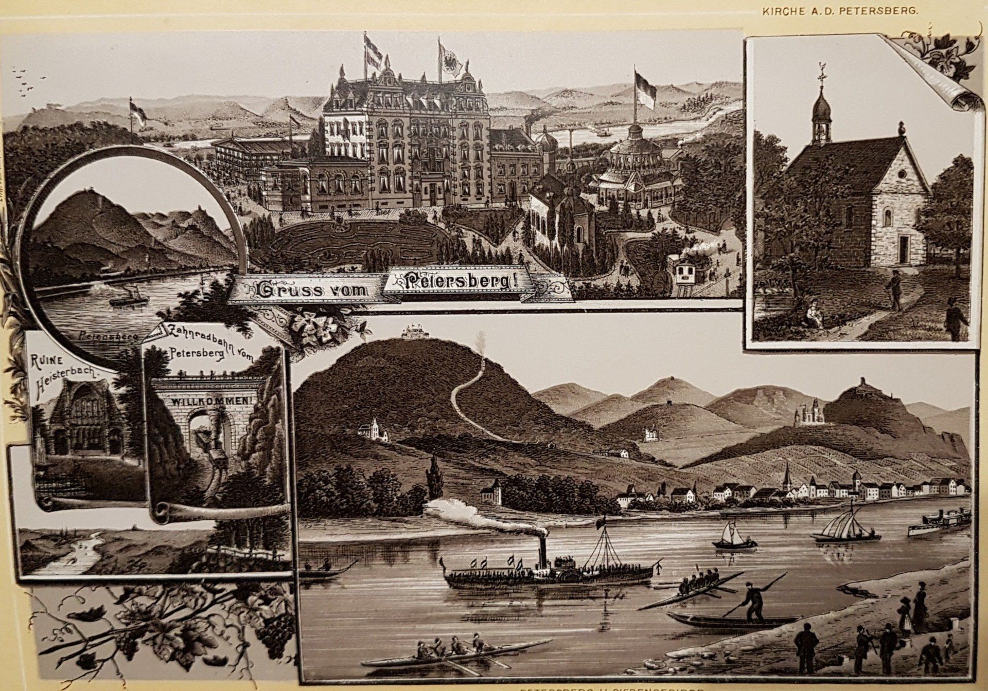 Historische Postkarte, Petersberg, Königswinter