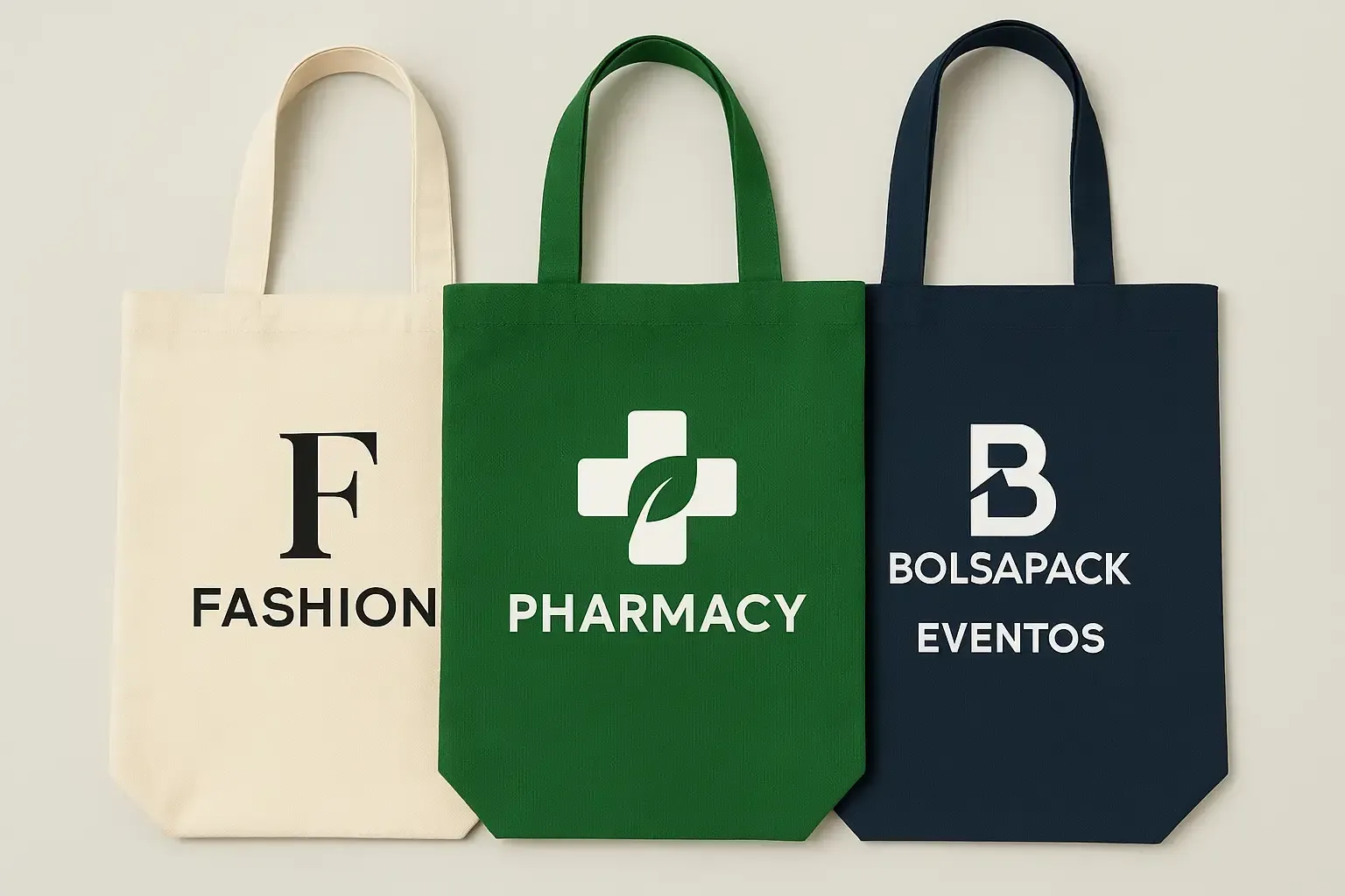 Bolsas de tela personalizadas para tiendas de ropa, farmacias y eventos promocionales