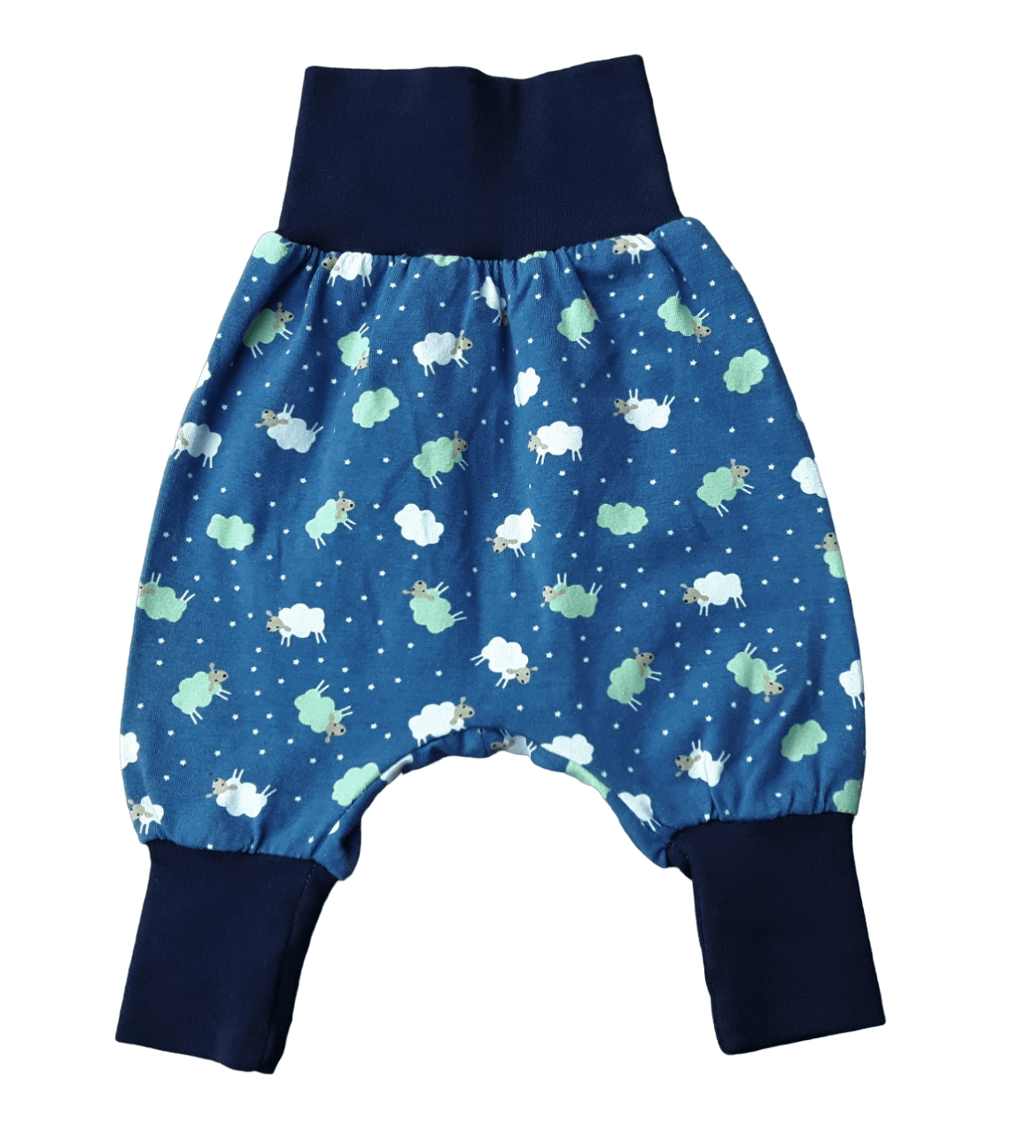 mitwachsende Pumphose für Babys Gr. 56/62 Schäfchen - Babysachen handmade