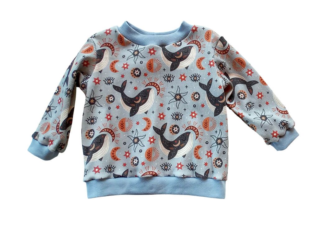 Baby Pullover in Gr. 68 Wale Jersey - Babysachen handmade