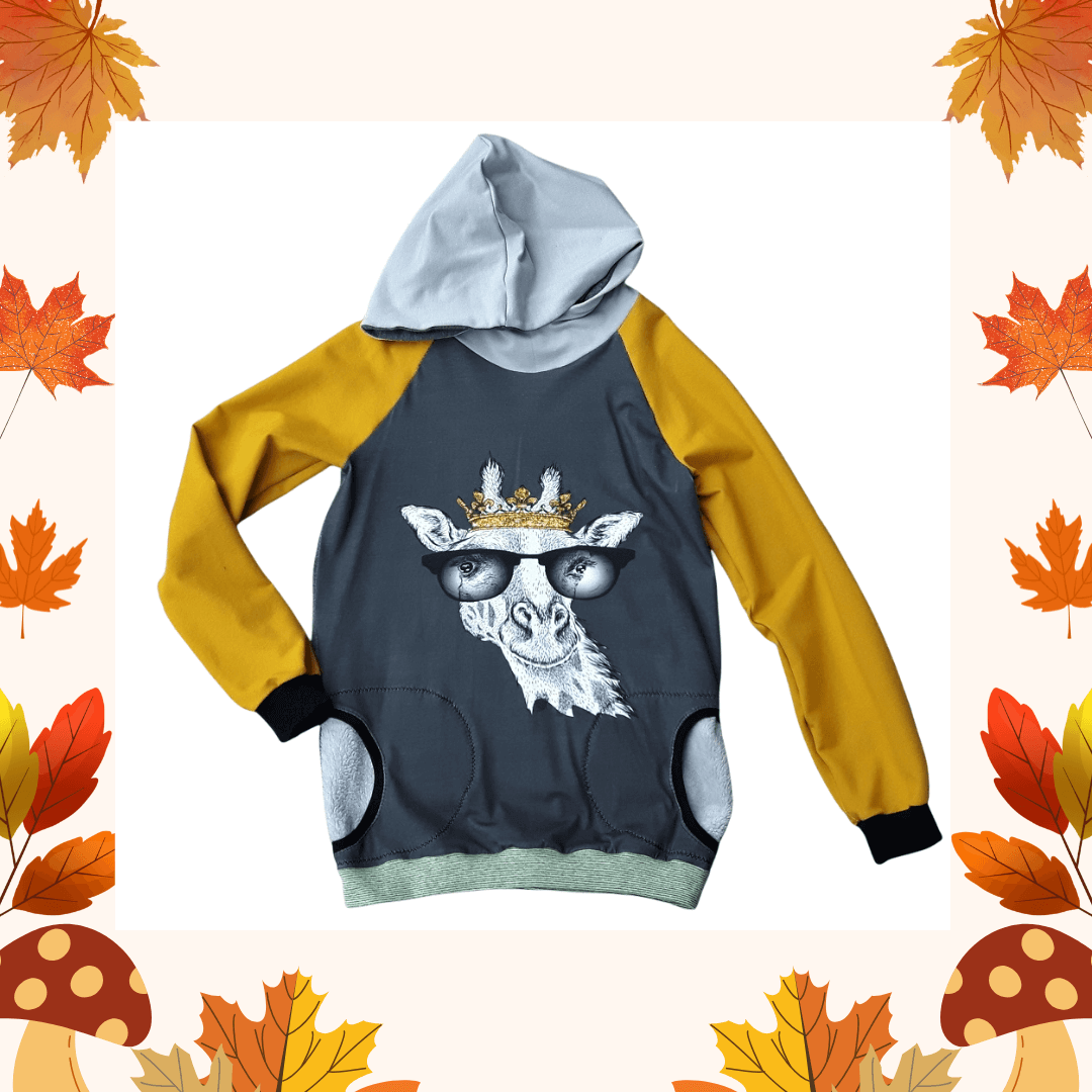 Mini Tilli by Sonja - Selbstgenähte Kinderkleidung Jungen Hoodie mit Giraffenpanel