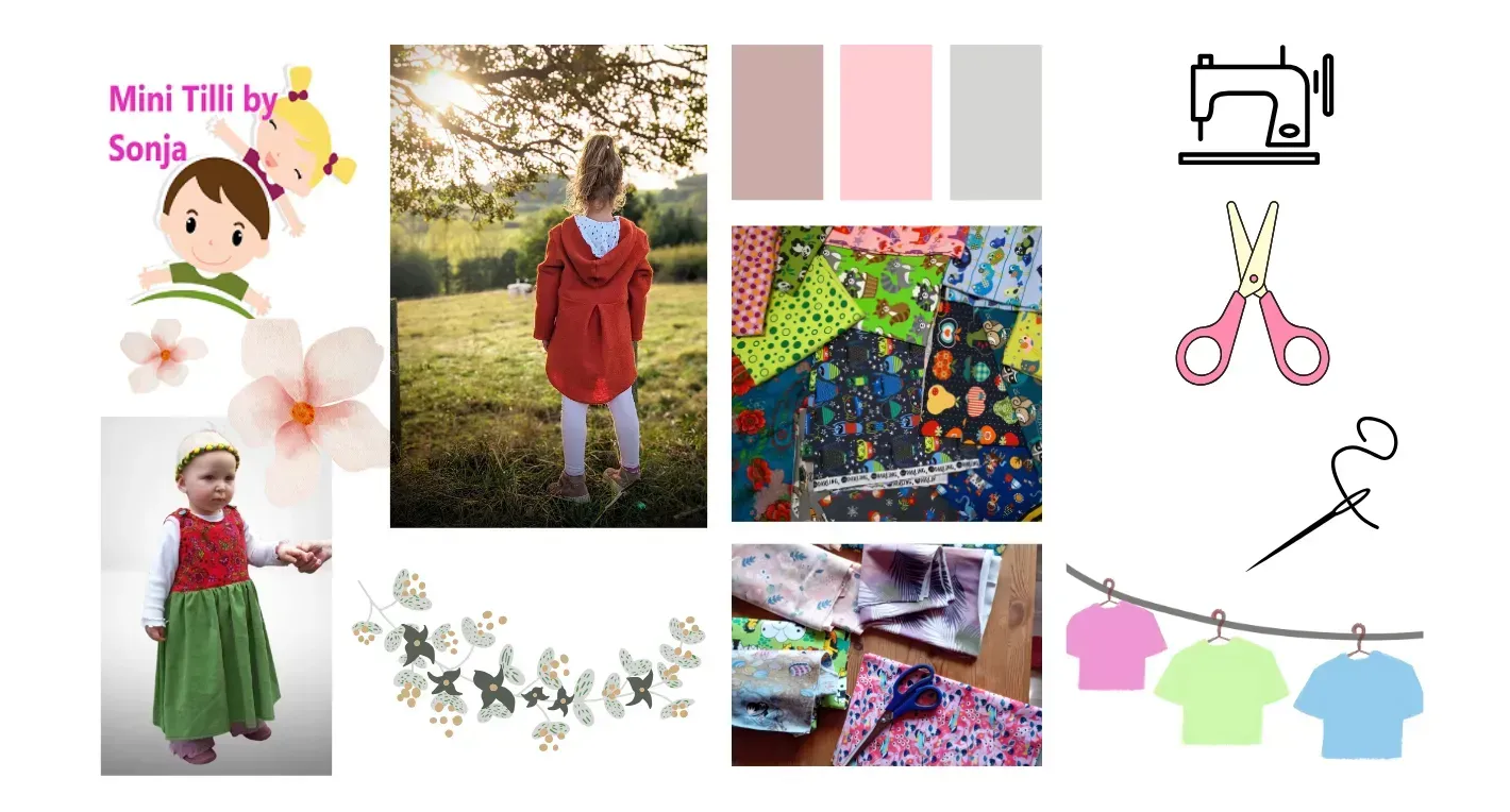 Handgemachte Kinder- und Babykleidung Unikat Label für handgemachte Kinderkleidung und Babykleidung Mini Tilli by Sonja