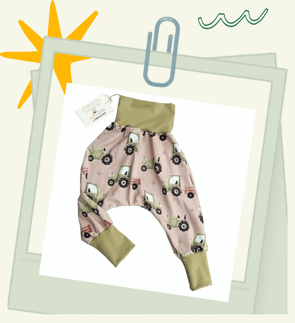 Pumphose zum mitwachsen für Kinder mit Traktoren - Mini Tilli by Sonja