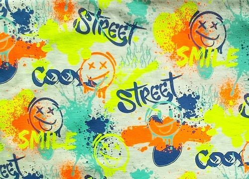 Ökologische Kinderkleidung | Designer Stretchjersey Street Smile