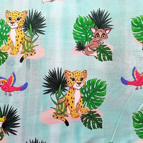 Stretchjersey Safari mit Motiv Belle & Bo von Mini Tilli by Sonja