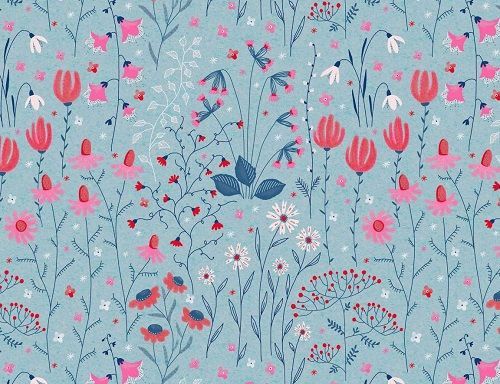 Blumenfreuden rot  Ökologische Kinderkleidung | Designer Kinderstoffe - Mini Tilli by Sonja