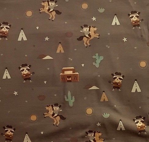 Ökologische Kinderkleidung | Designer Kinderstoffe - Mini Tilli by Sonja Stretchjersey Cowboys hellbraun