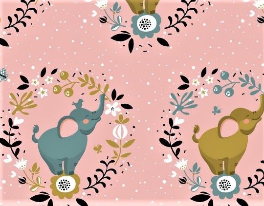 Nachhaltige Kinderkleidung |  Kinderstoffe - Mini Tilli by Sonja Elefanten rosé