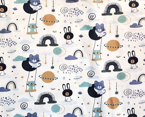Stretchjersey Spielende Tiere  Ökologische Kinderkleidung | Designer Kinderstoffe - Mini Tilli by Sonja