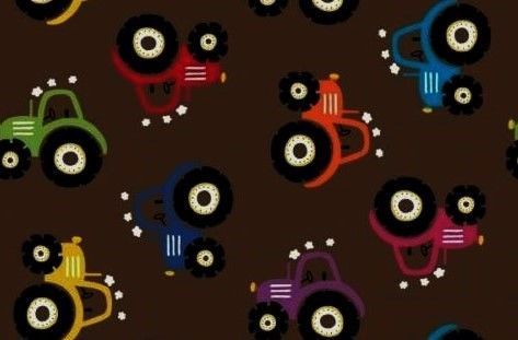 Ökologische Kinderkleidung | Designer Kinderstoffe - Mini Tilli by Sonja Traktor dunkelbraun