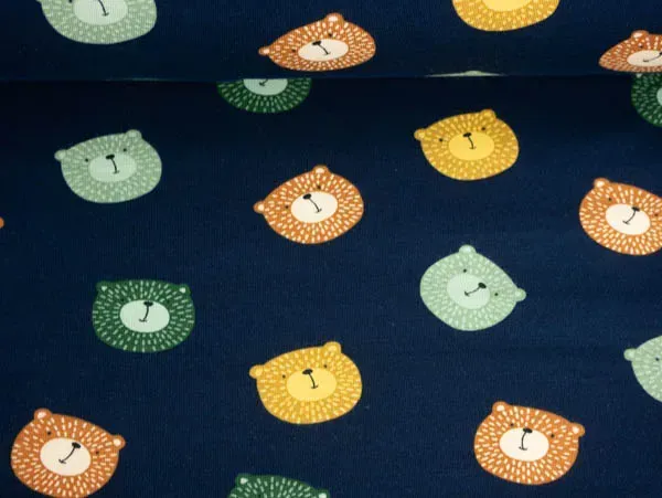 Löwenkinder auf blau  Ökologische Kinderkleidung | Designer Kinderstoffe - Mini Tilli by Sonja