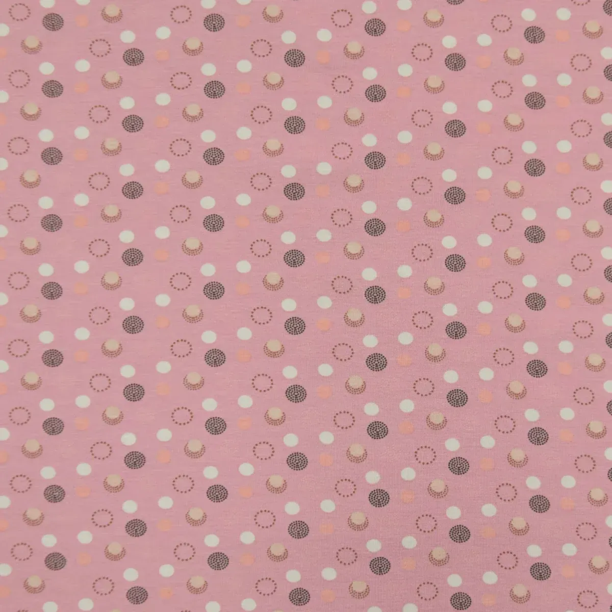 Ökologische Kinderkleidung | Designer Kinderstoffe - Mini Tilli by Sonja Stretchjersey Punkte altrosa