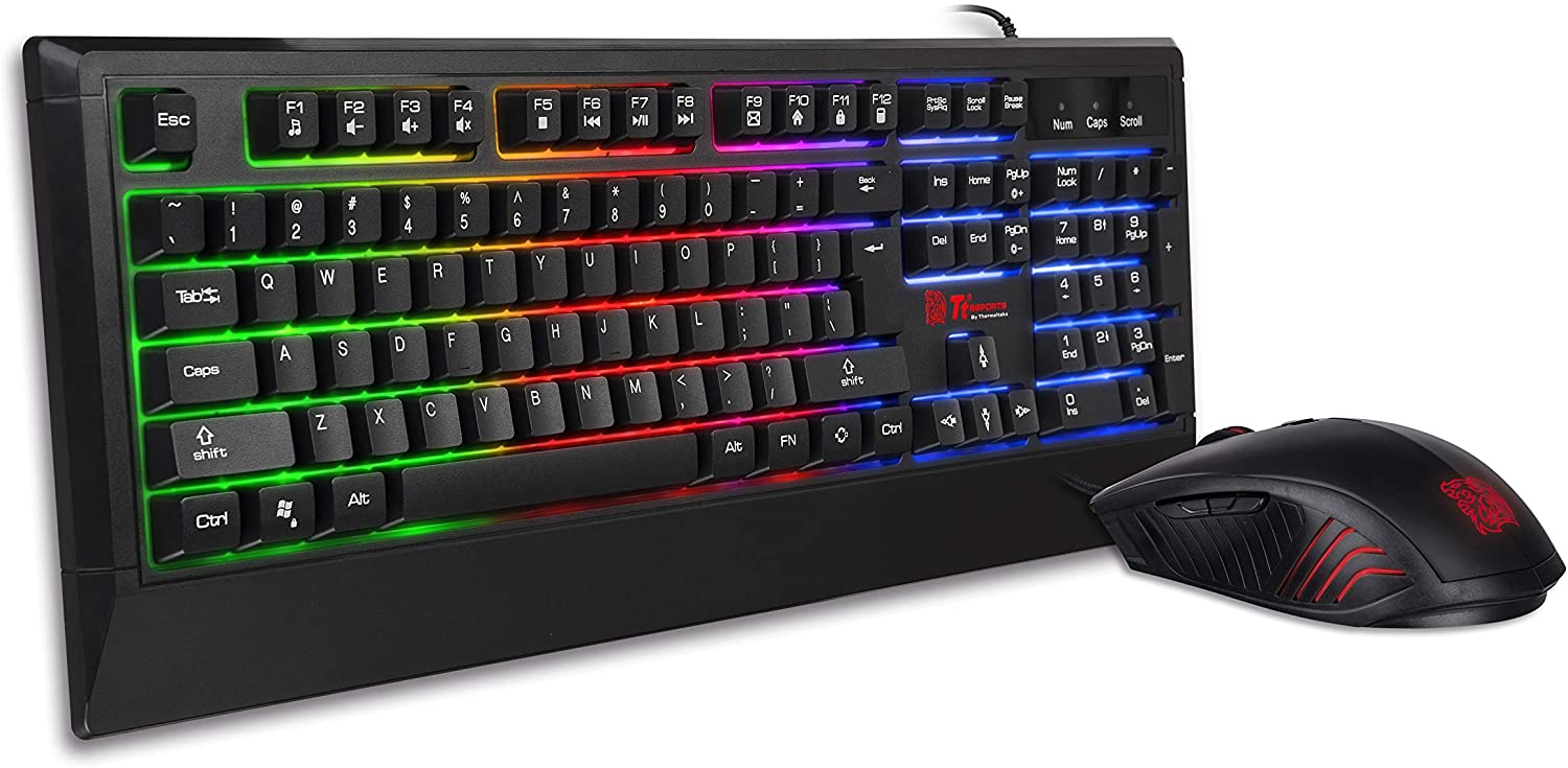 Backlit Thermaltake Gaming Keyboard And Mouse