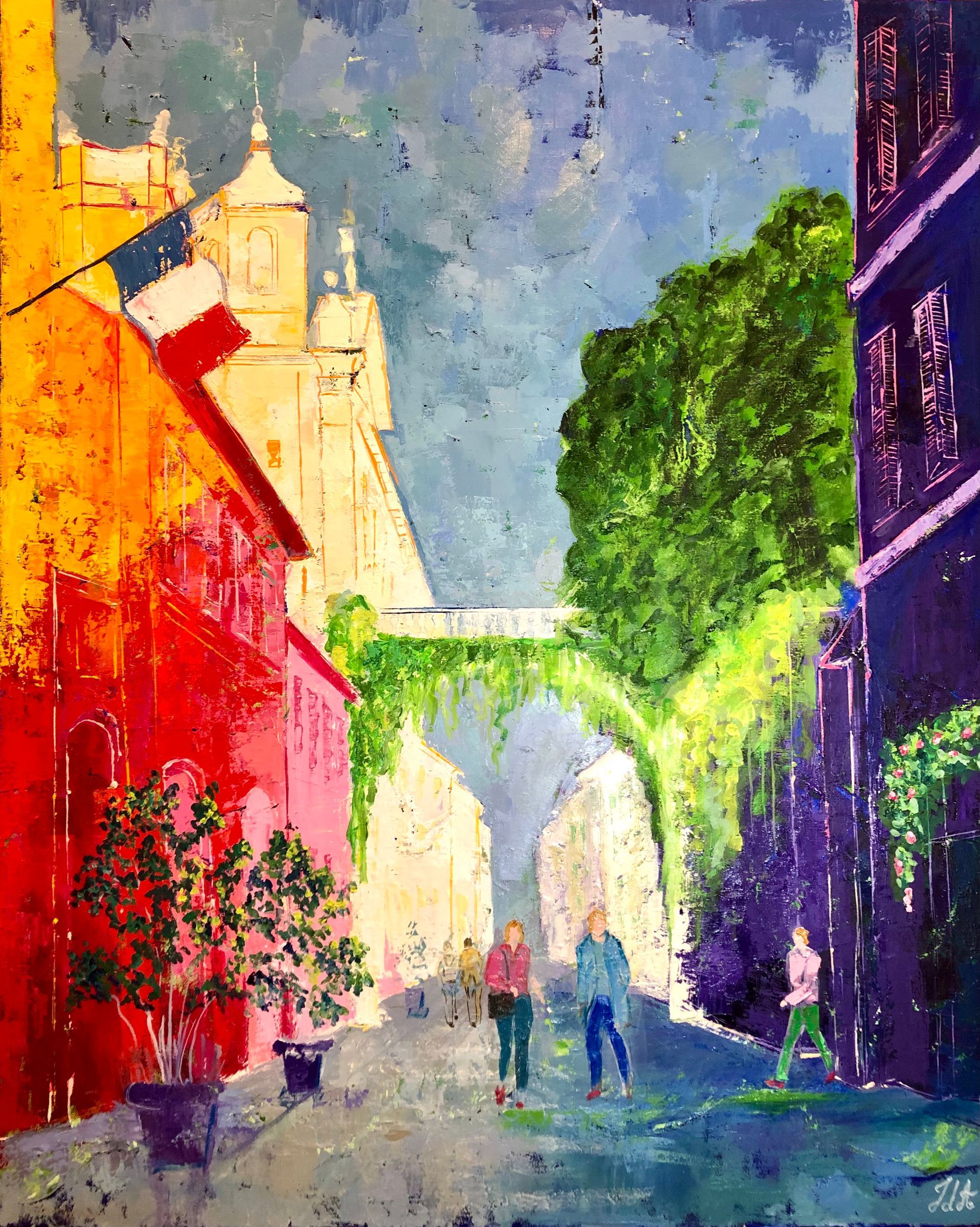 Vue de Rome peinte par Julie d'Aragon artiste peintre toulousaine