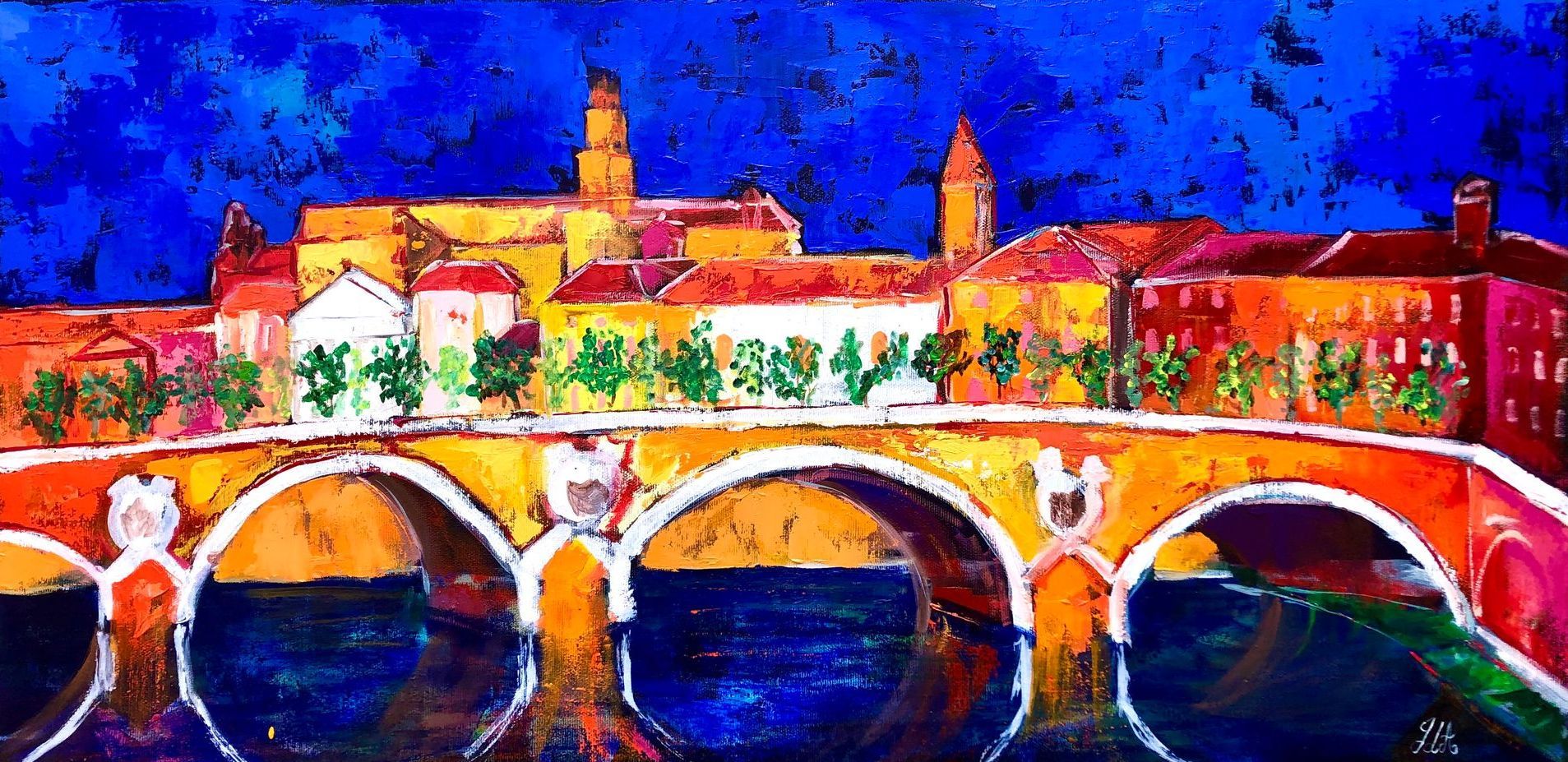 Capitole
Huile et techniques mixtes sur toile, 40x80cm