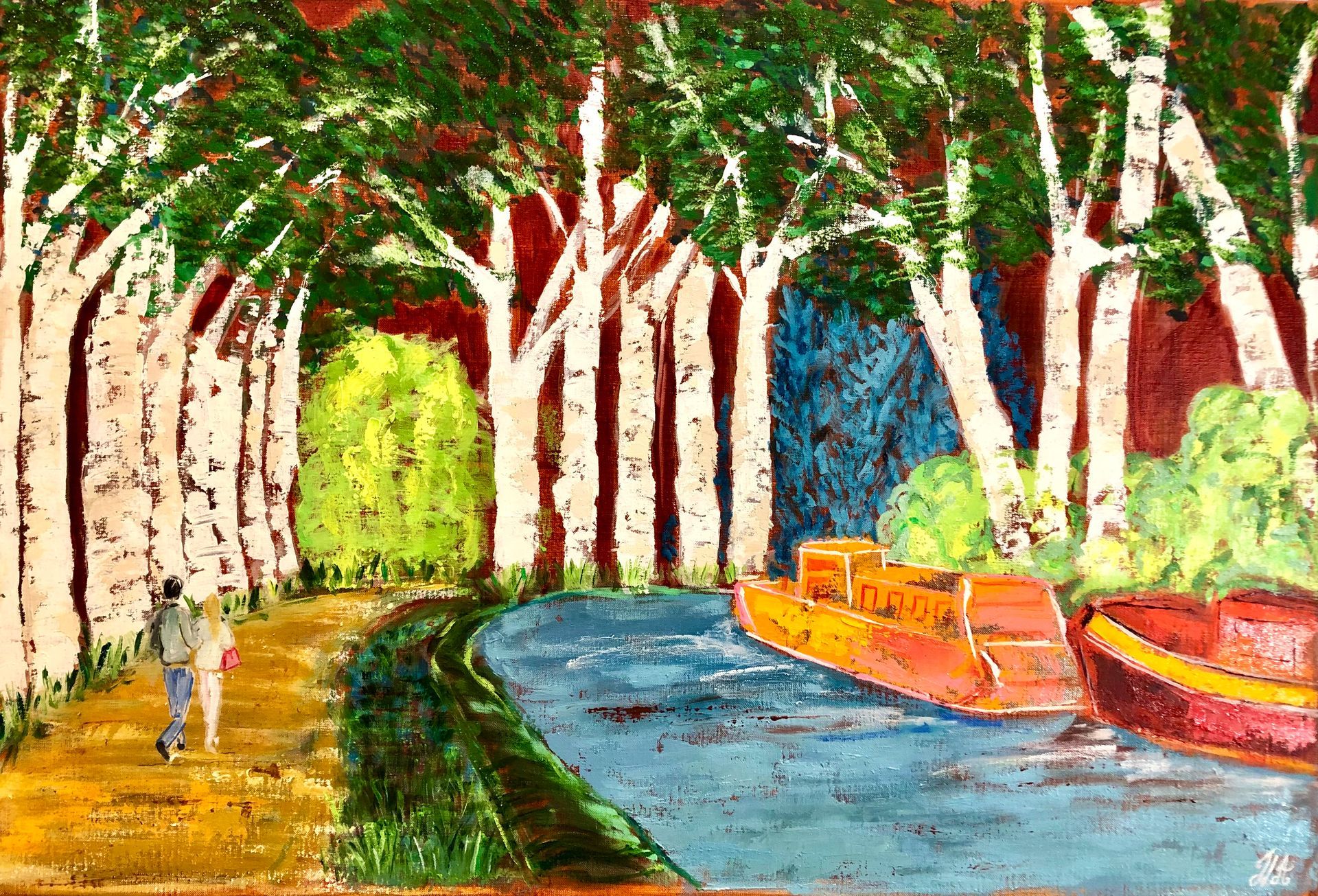 Huile et techniques mixtes sur toile, 50x73cm