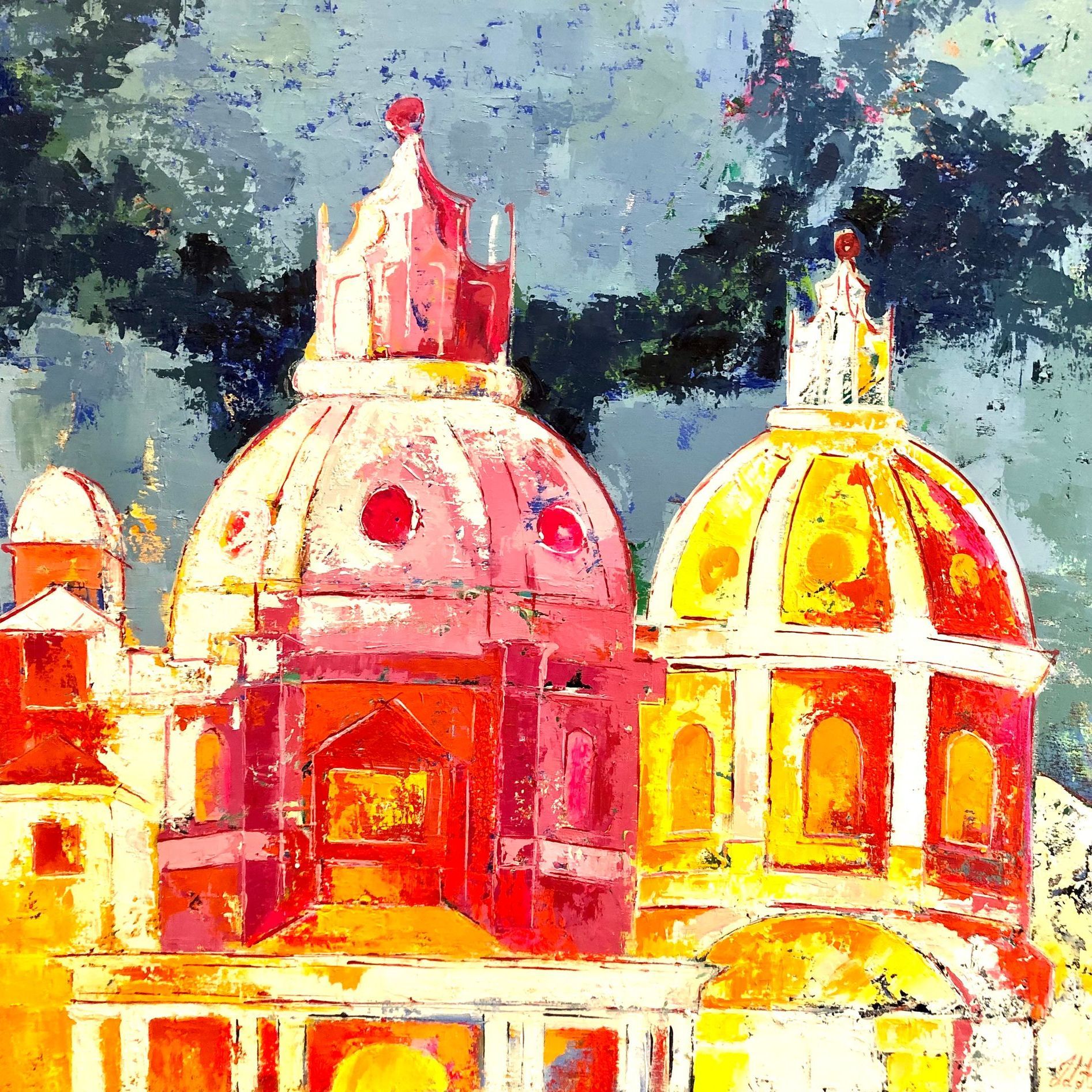 Huile et techniques mixtes sur toile, 80x80cm