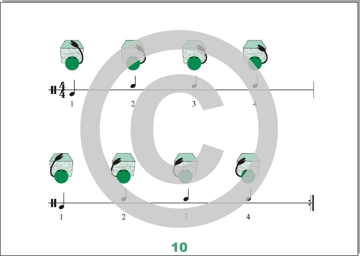 Rhythmus mit Noten, Zahlen und Bildsymbolen, zum Spielen ohne Notenkenntnisse | Auszug aus dem Heft: Cajon lernen