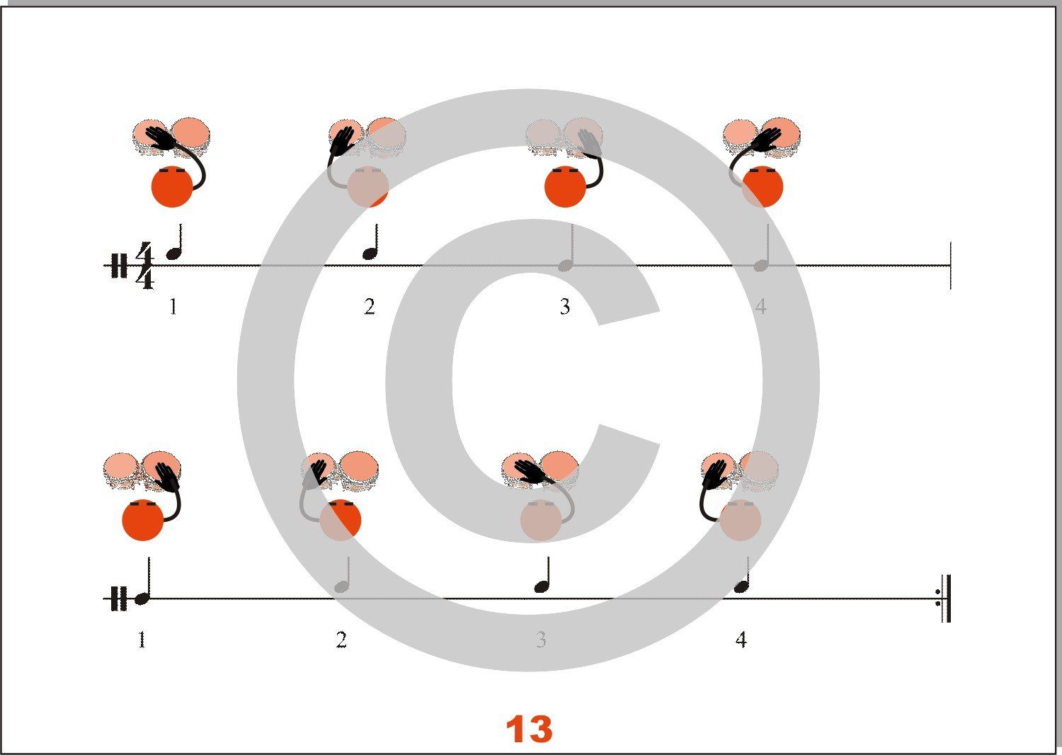 Bongos lernen | Bongo Noten mit Bildsymbolen und Zählen zum Trommeln mit Kindern | Trommel Anschlagsarten