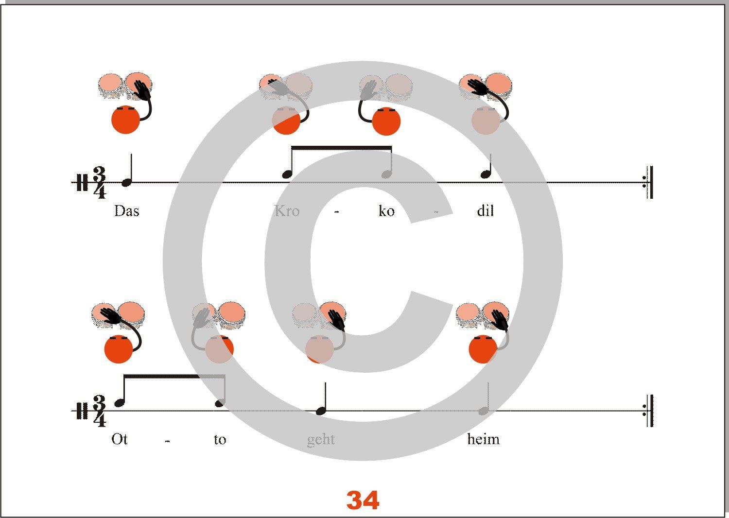 Bongos lernen | Bongo Noten mit Bildsymbolen und Sprechsilben zum Trommeln mit Kindern | Trommel Anschlagsarten