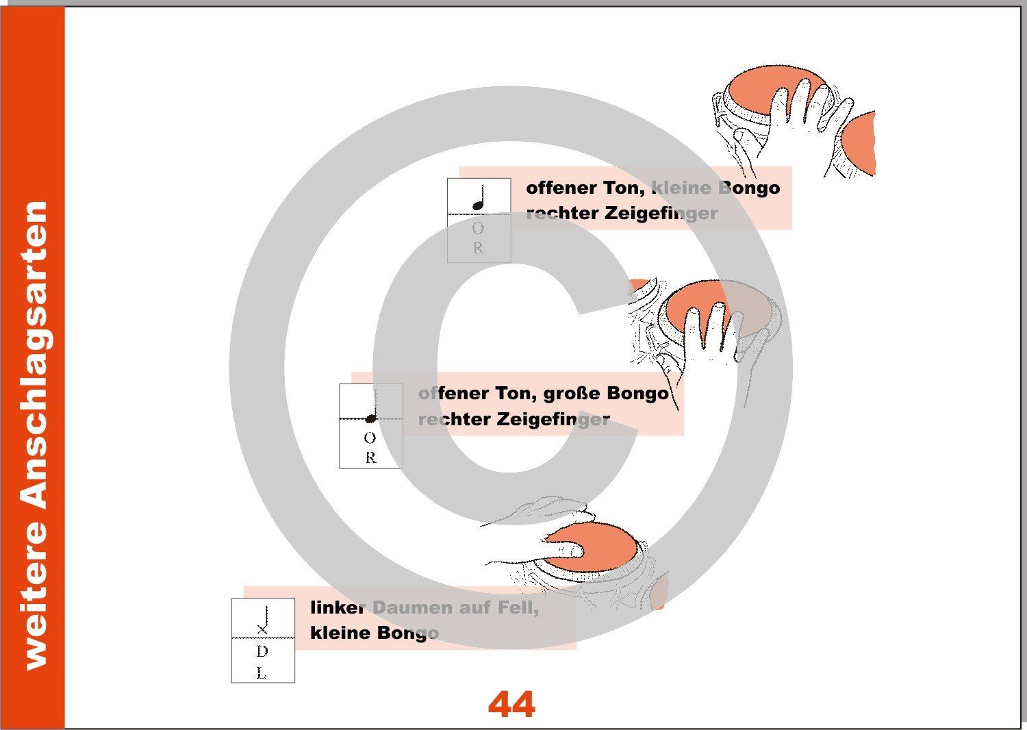 Die Grundschläge auf der Bongo | einfach grafisch erklärt | Trommeln für Kinder