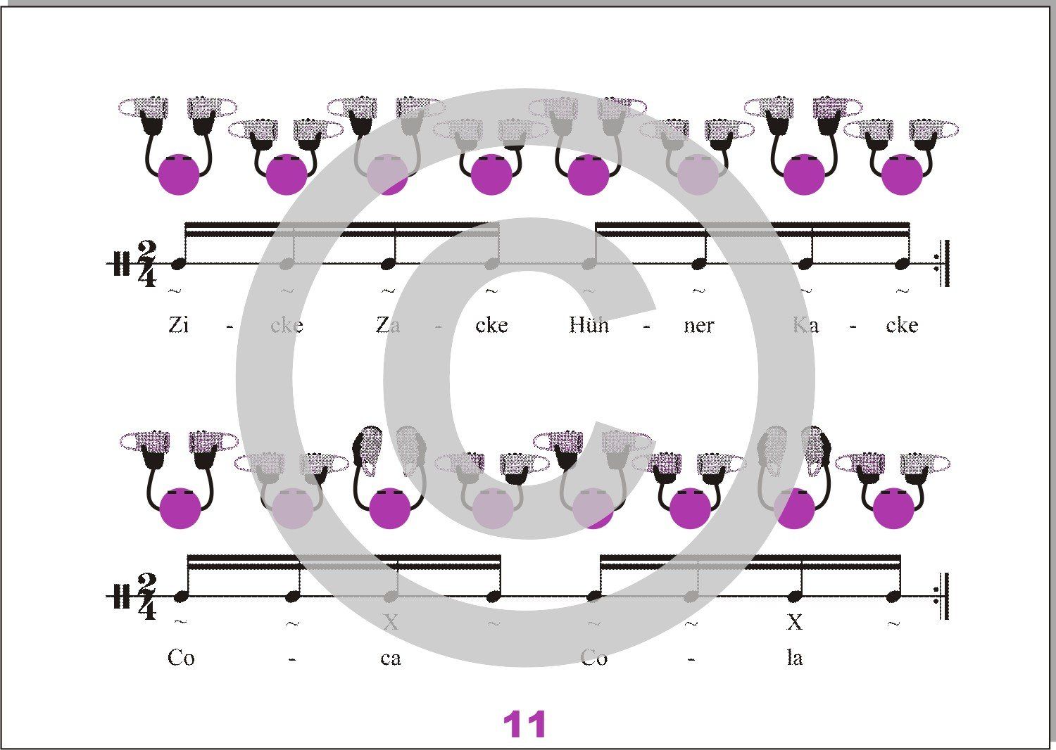 Kleinpercussion Caxixi lernen mit Bildsymbolen, Sprechsilben, Zählen ohne Notenkenntnisse | Rhythmusklasse Grundschule