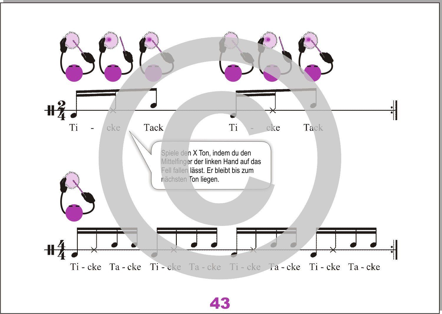 Tambourim Rhythmus zur Liedbegleitung im Musikunterricht | Auszug aus: Kleinperkussion lernen