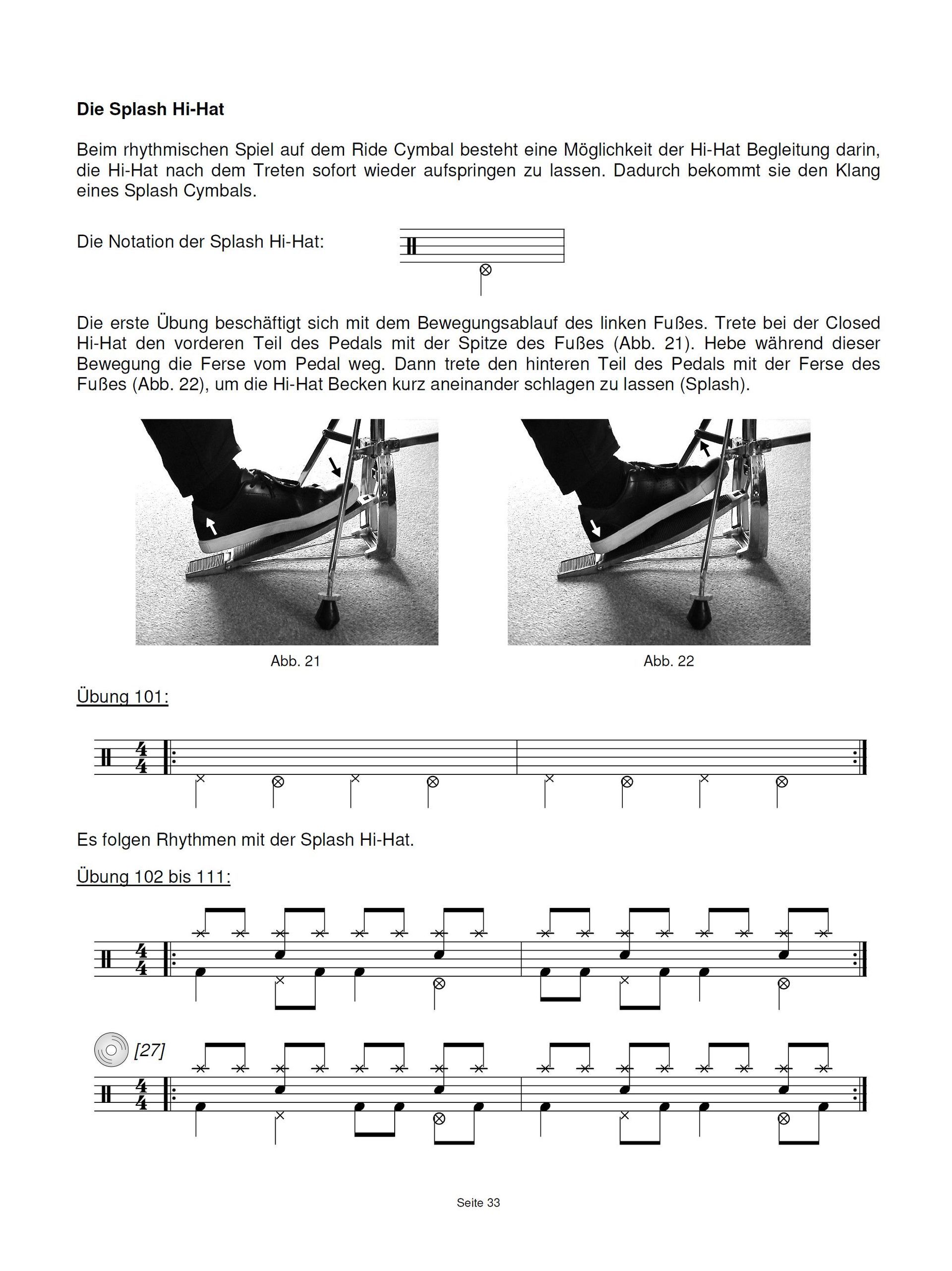 Advanced Drumming von Wolfgang Kroh | Fortgeschrittenes Studium des Schlagzeugspiels | Pedal für Basstrommel