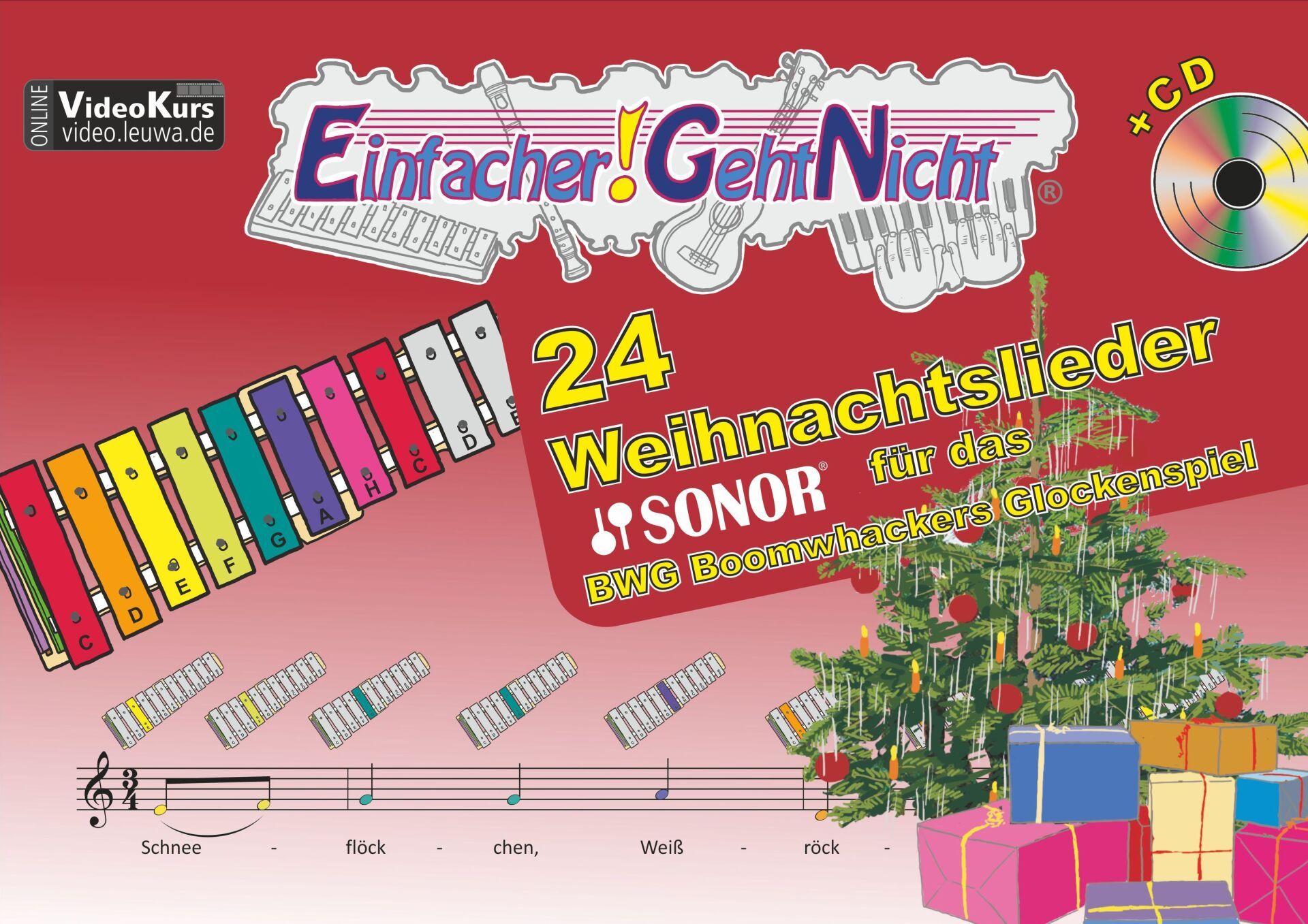Einfache Weihnachtslieder für Glockenspiel | ohne Notenkenntnisse für Kinder und Erwachsene