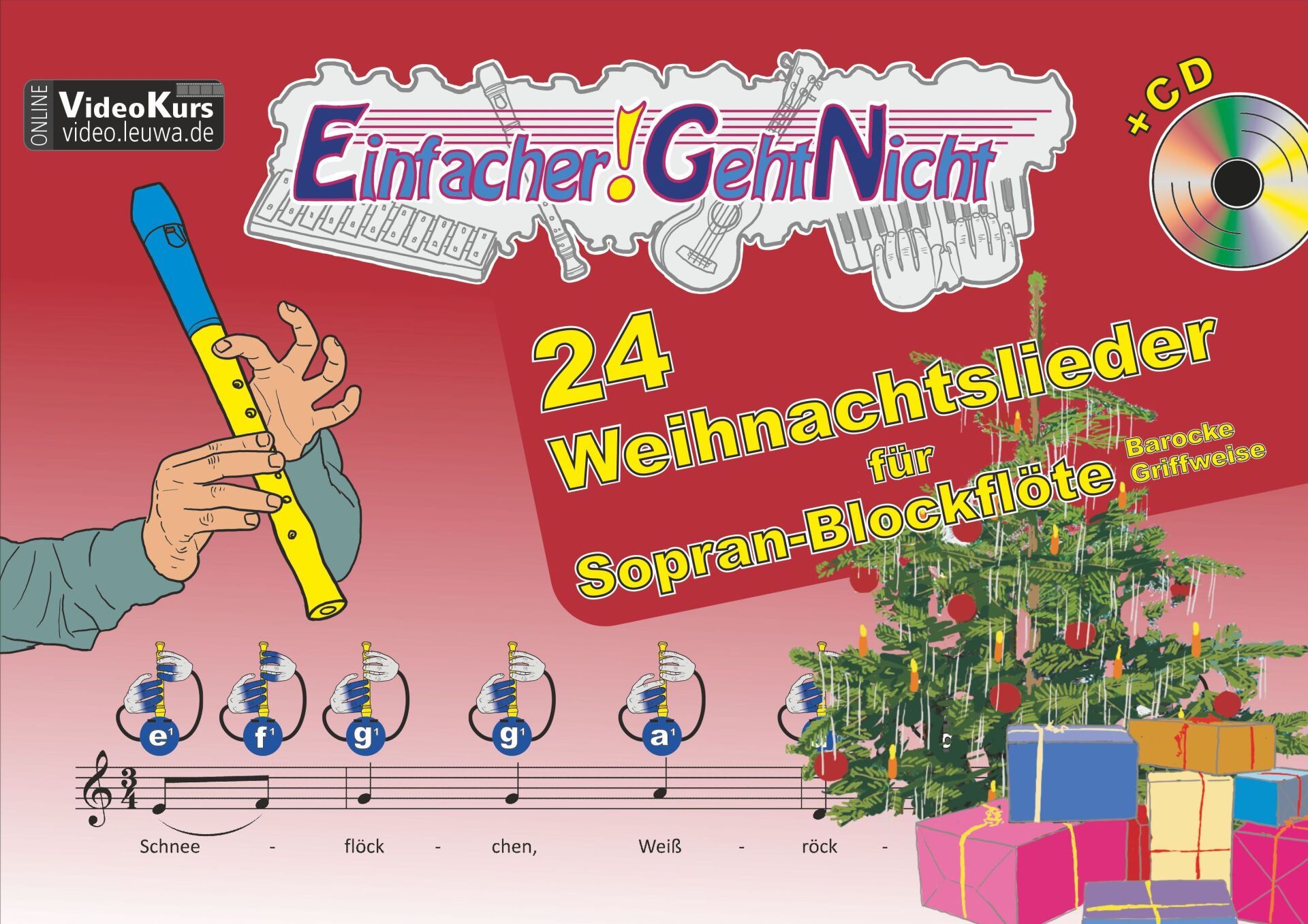 Einfache Weihnachtslieder für Blockflöte | ohne Notenkenntnisse für Kinder und Erwachsene