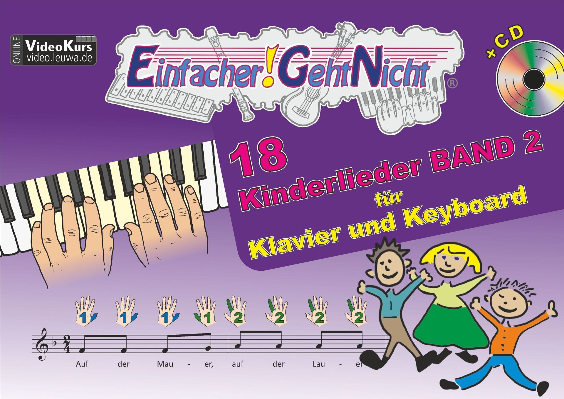 Einfache Kinderlieder für Klavier | Keyboard