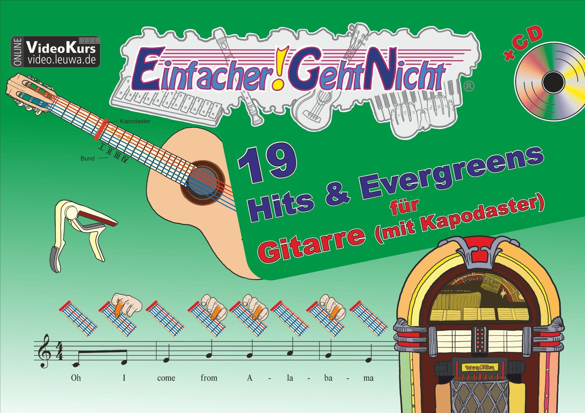 Hits und Evergreens für die Gitarre mit Bild-Symbolen | einfach und ohne Notenkenntnisse zu spielen