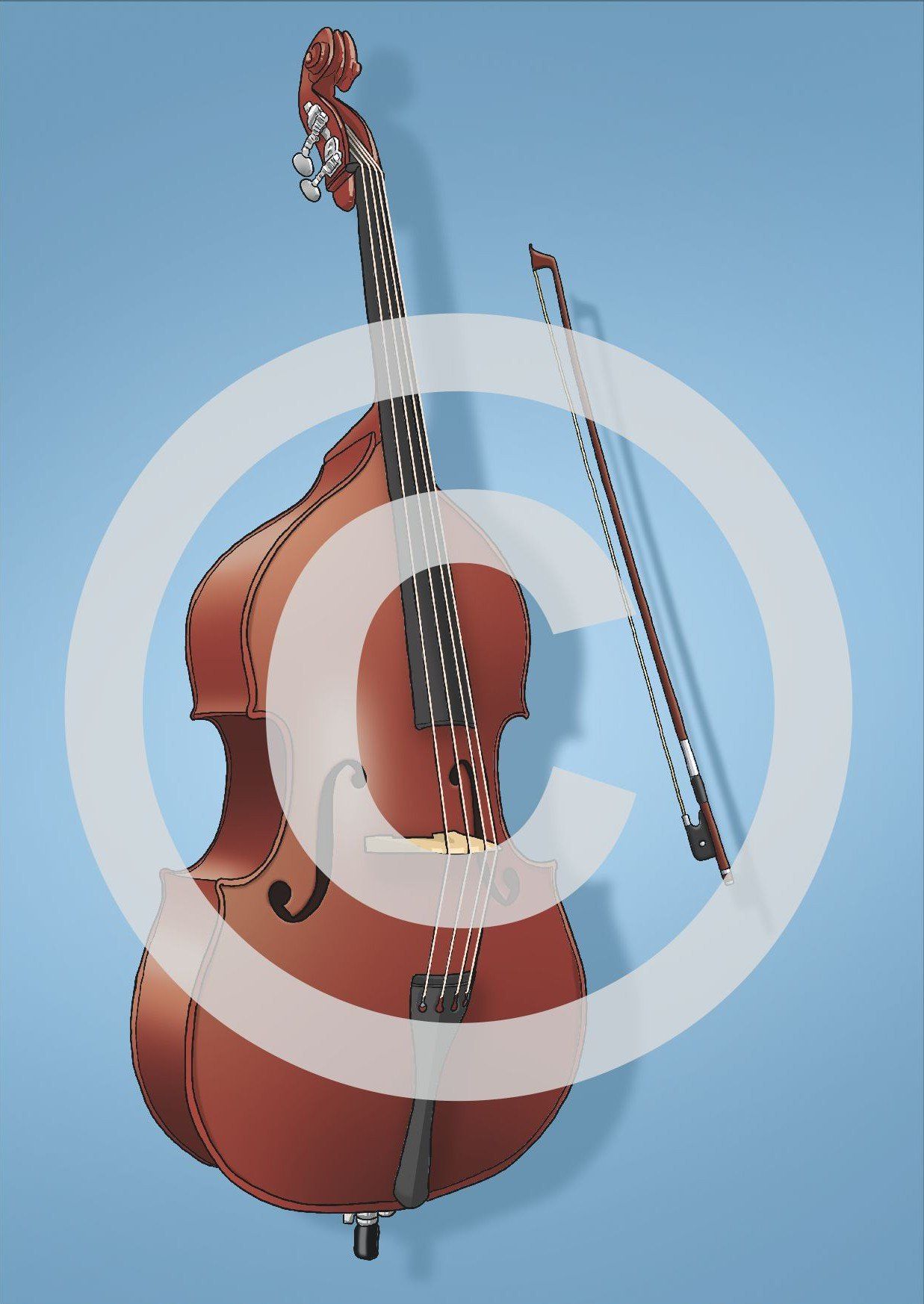 Instrumentenbilder technisch genau und realistisch gezeichnet auf karten | Instrumentenkunde | Musikinstrumentennamen lernen