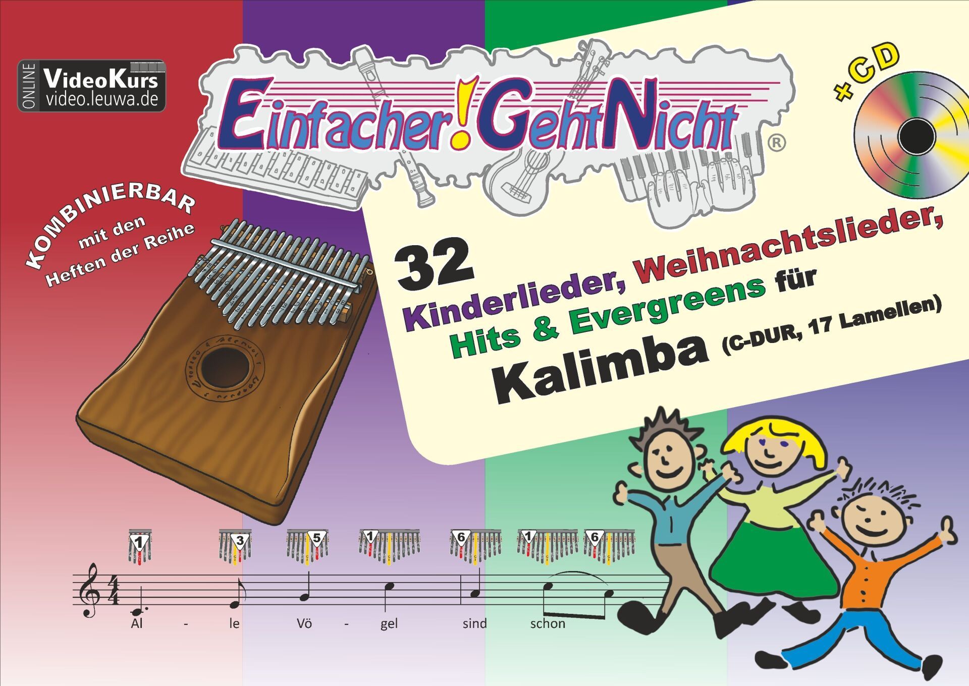 Kinderlieder, Weihnachtslieder, Evergreens für Kalimba | ohne Notenkenntnisse mit Symbolen spielbar