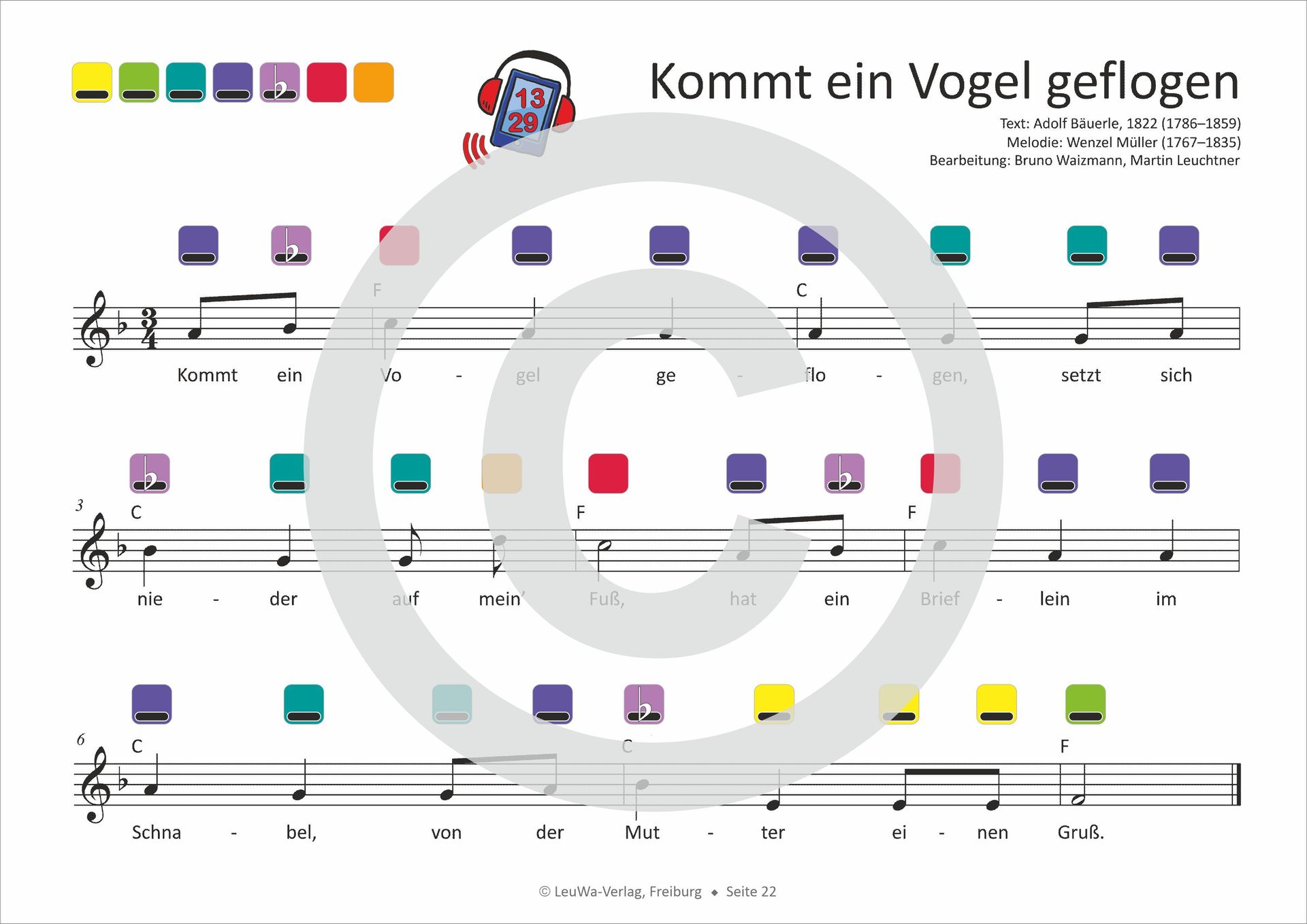 Kommt ein Vogel geflogen für Rainbow Intsrumente