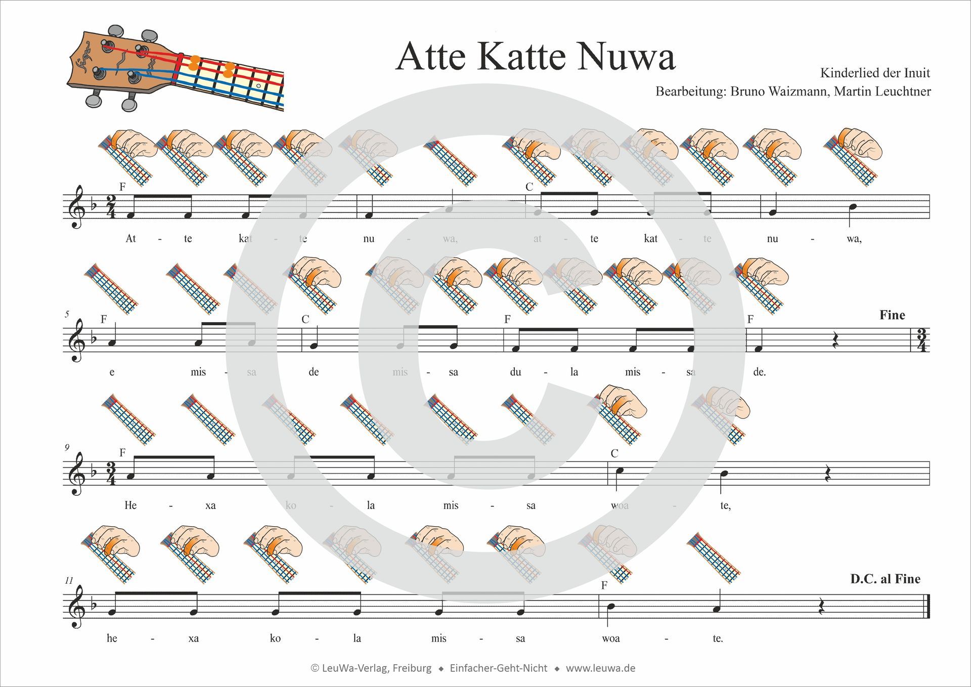 Atte Katte Nuwa mit Gitarre Begleitung Text und Bildsymbolen | Kinderlieder | Trommeln mit Kindern | Klassenmusizieren