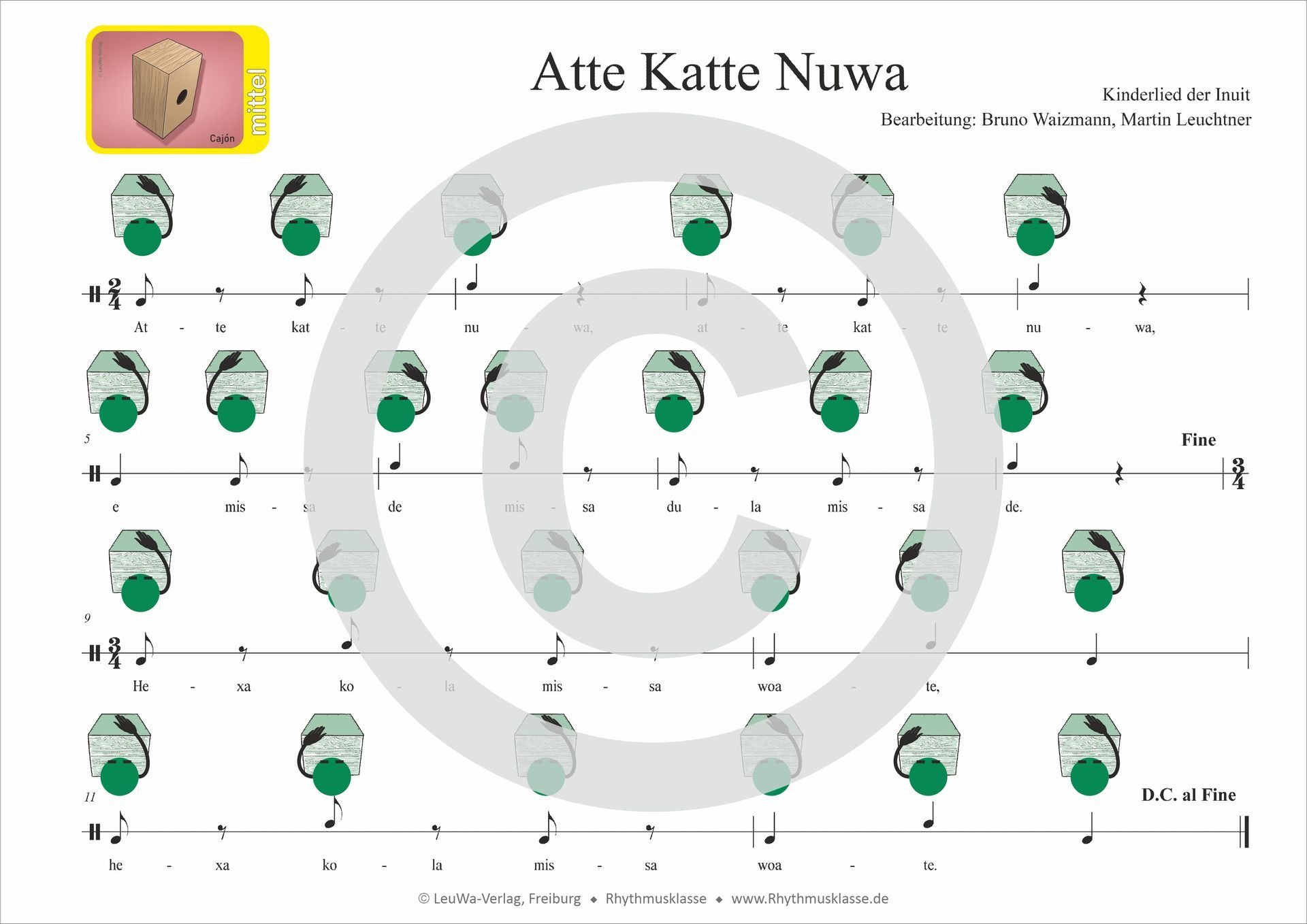 Atte Katte Nuwa mit Cajón Begleitung und Bildsymbolen | Kinderlieder | Trommeln mit Kindern | Klassenmusizieren