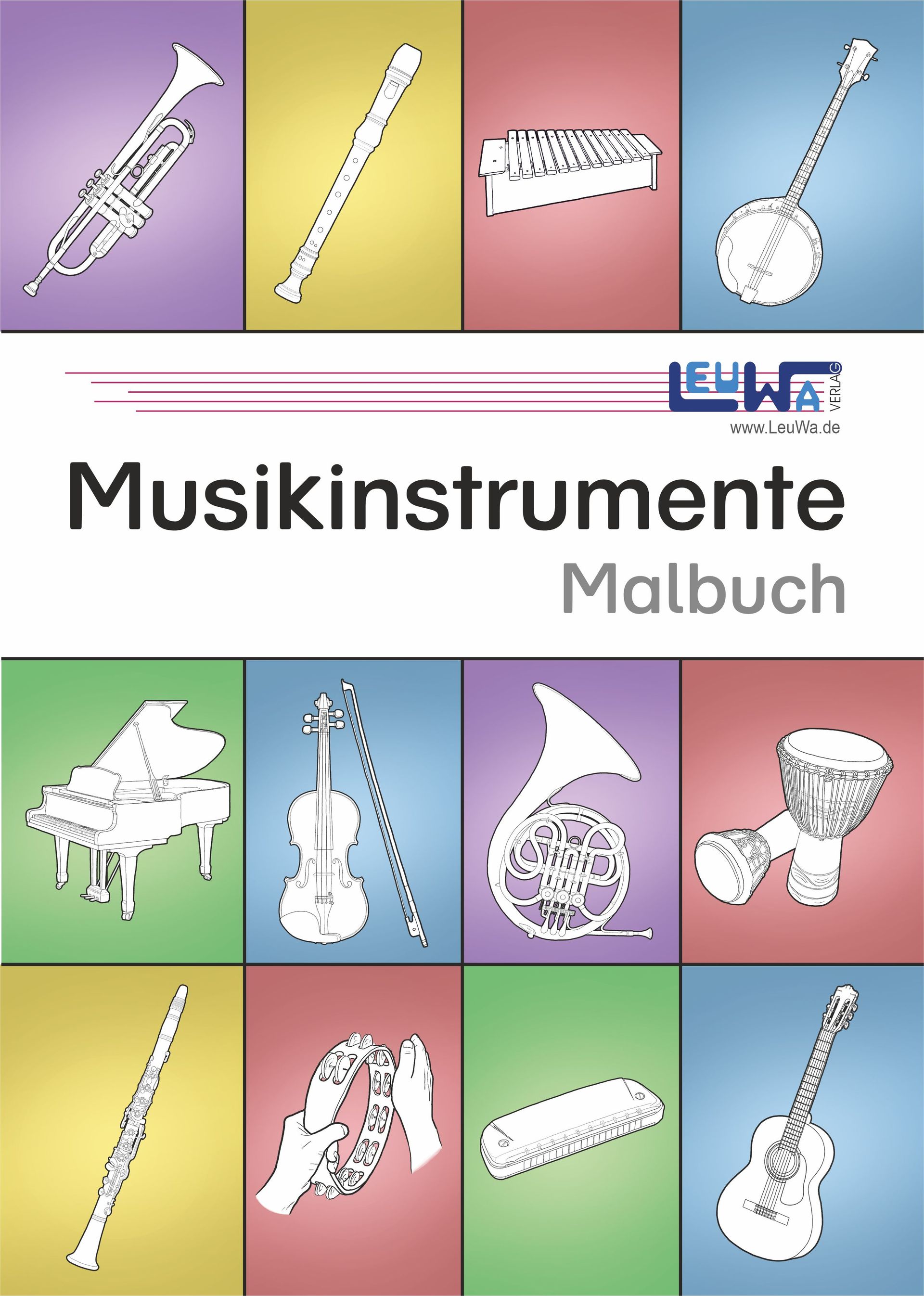 Musik Instrumenten Ausmalbilder Musikinstrumenten Ausmalbilder Buch Cover