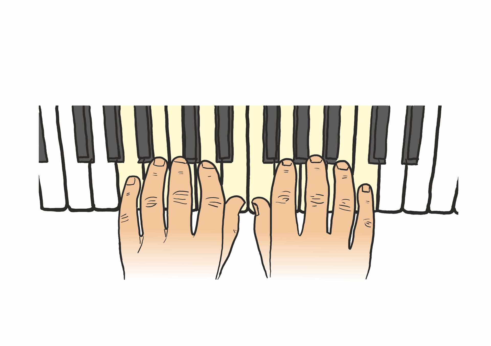 Bildsymbol Klavier Klaviertastatur mit Händen