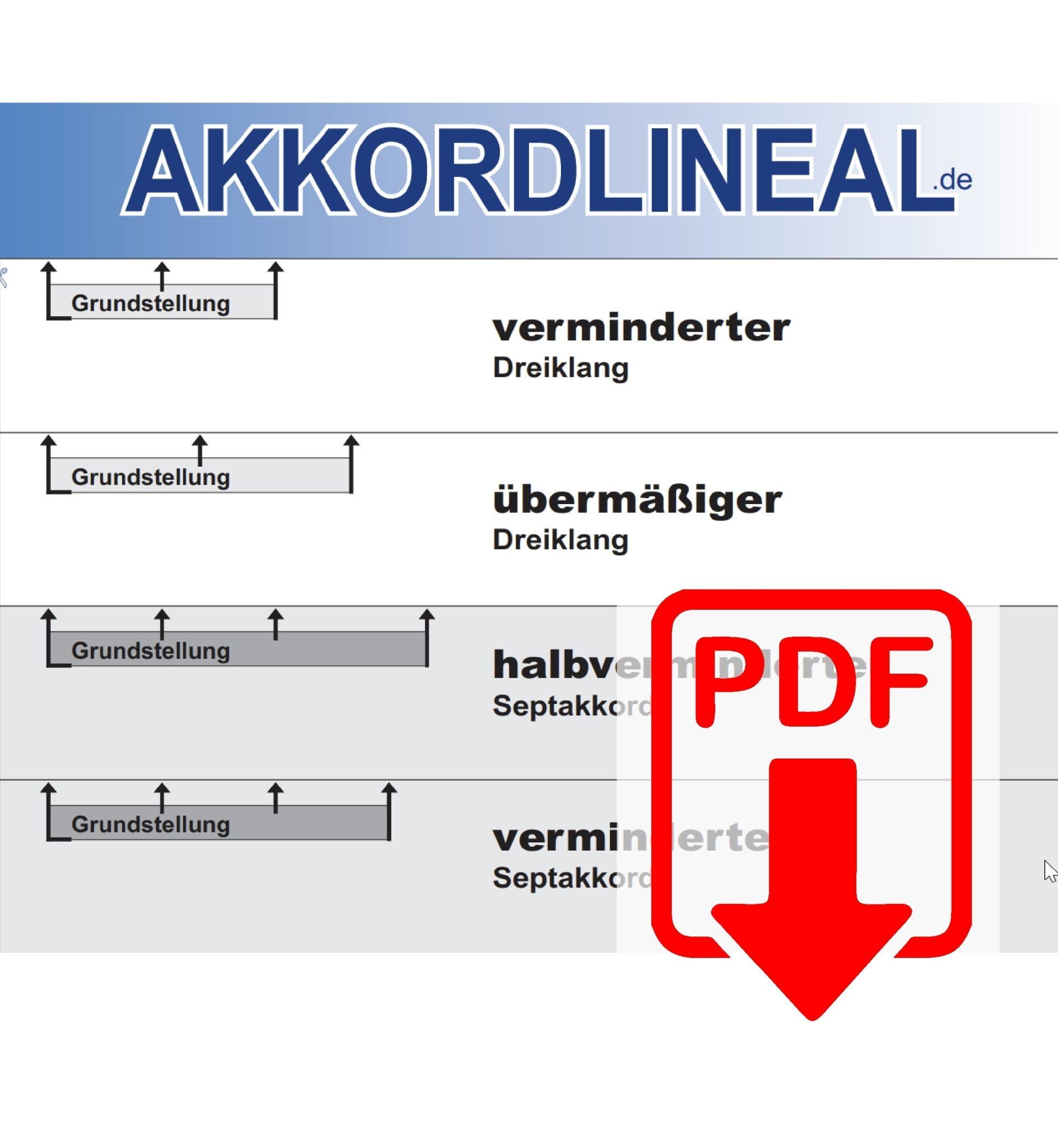 Akkordlineal Ergänzende Lineale zum ausdrucken und ausschneiden