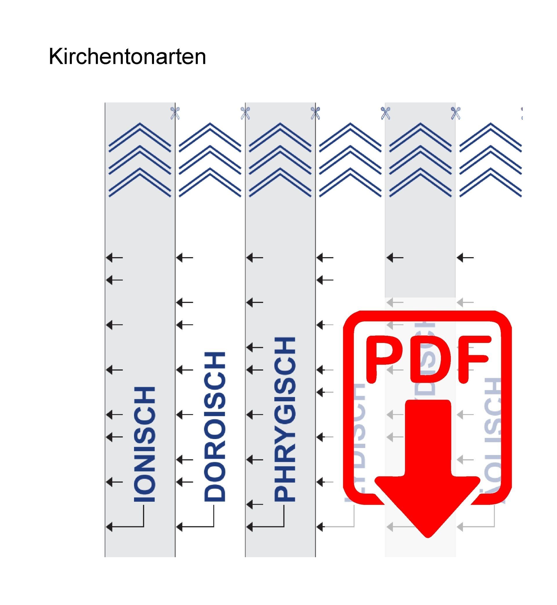Kirchentonarten Ergänzende Lineale zum ausdrucken und ausschneiden