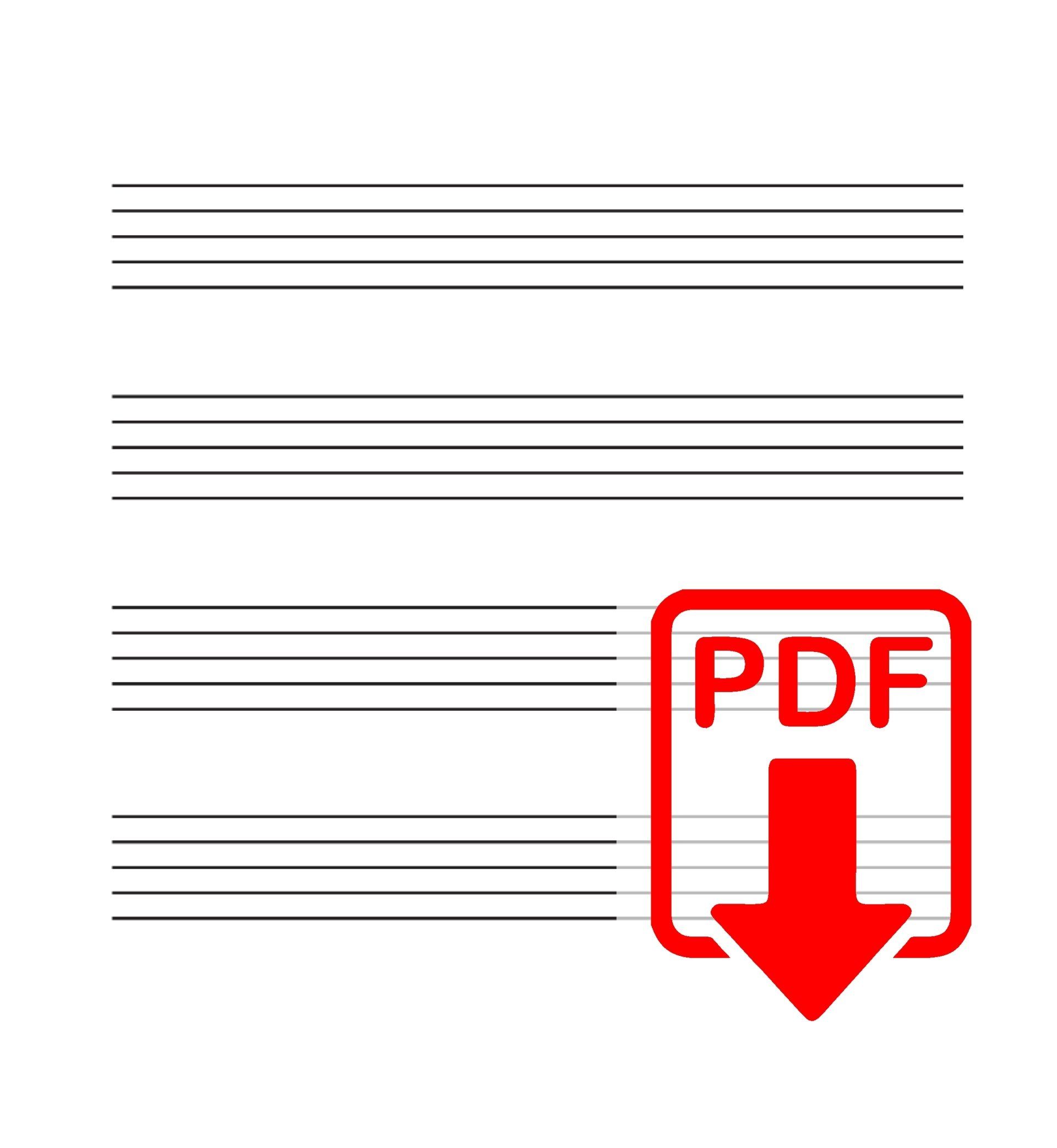 Notenpapier für die Grundschule Extra große Lineatur kostenloser Download