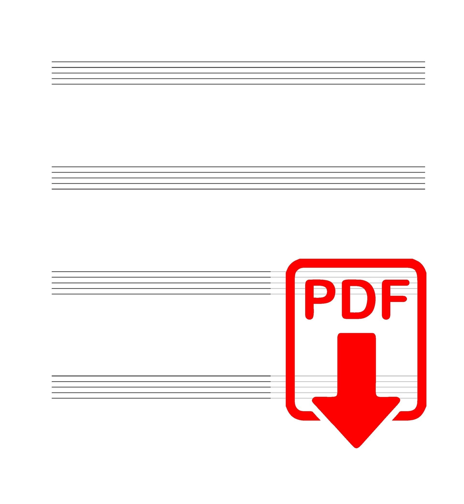 Notenpapier für die Grundschule Extra großer Abstand zwischen dem Liniensystem kostenloser Download