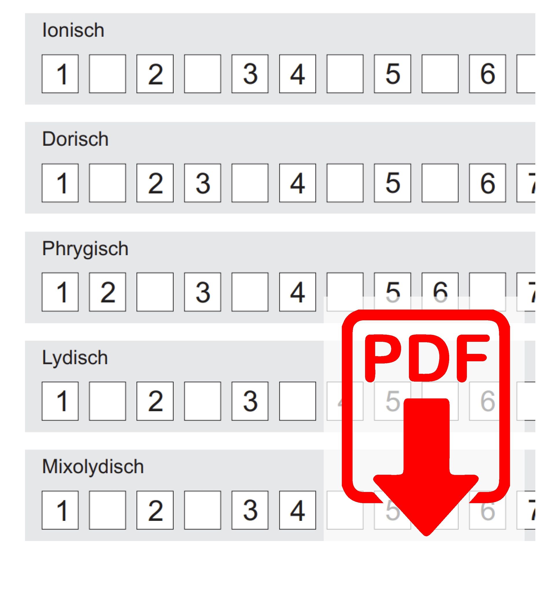 Schema für Kirchentonarten zum Download