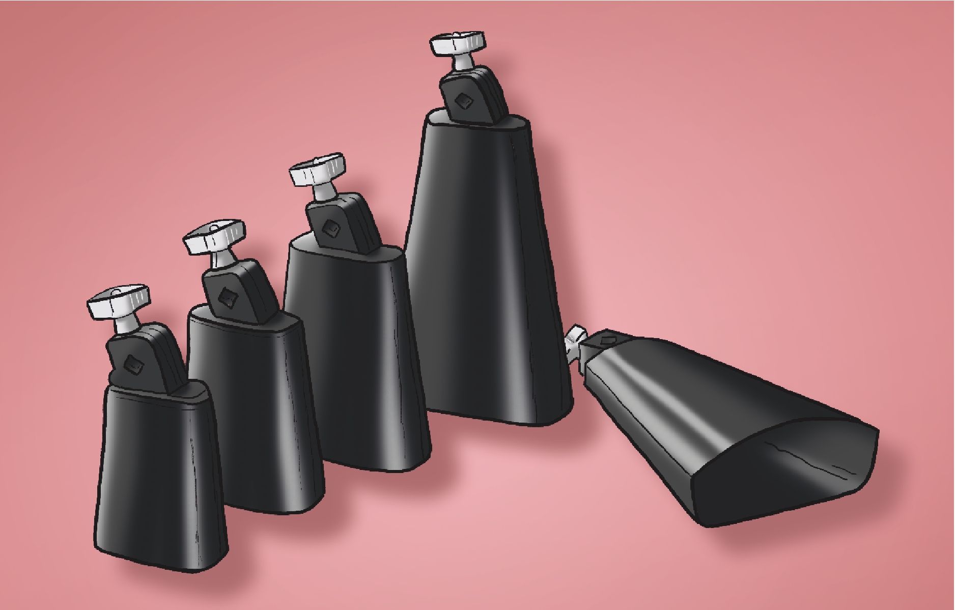 Perkussionsinstrumente: gezeichnetes Glockenset | Mambo bell | Instrumentenbilder